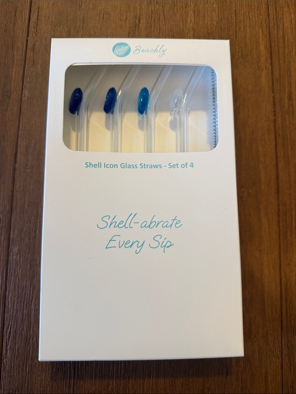 Shell Icon Glass Straws - Set of 4